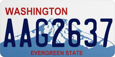 WA license plate AAG2637