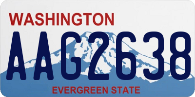 WA license plate AAG2638