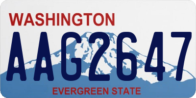 WA license plate AAG2647
