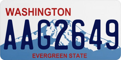 WA license plate AAG2649