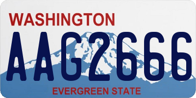 WA license plate AAG2666