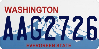 WA license plate AAG2726