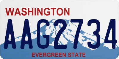 WA license plate AAG2734