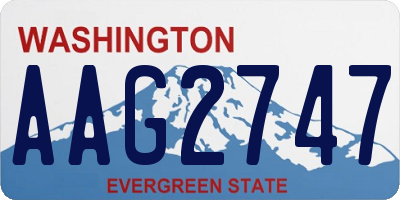 WA license plate AAG2747