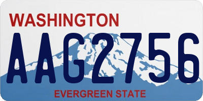 WA license plate AAG2756
