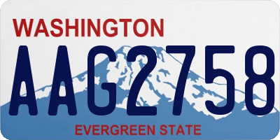 WA license plate AAG2758