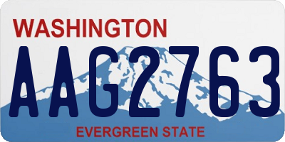 WA license plate AAG2763