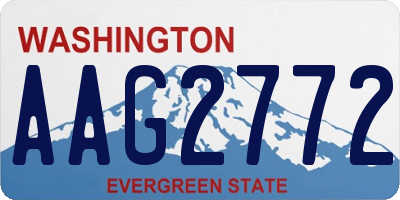 WA license plate AAG2772