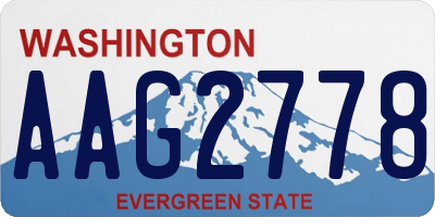 WA license plate AAG2778