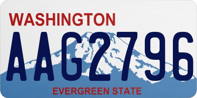 WA license plate AAG2796