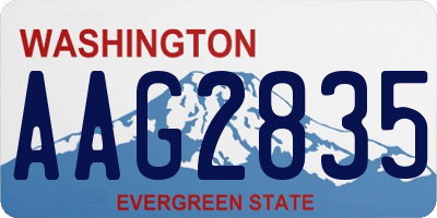 WA license plate AAG2835