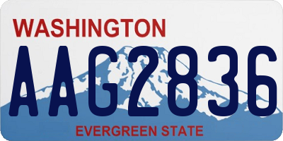WA license plate AAG2836