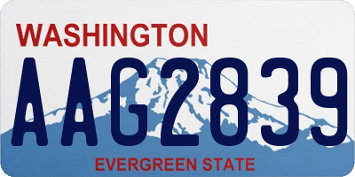 WA license plate AAG2839