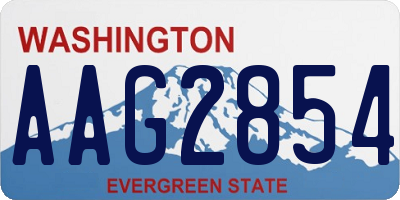 WA license plate AAG2854
