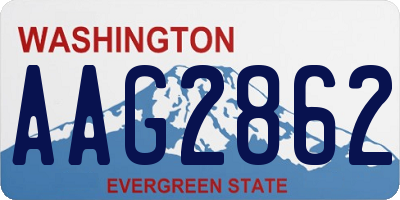 WA license plate AAG2862