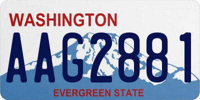 WA license plate AAG2881
