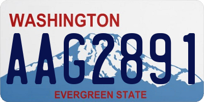 WA license plate AAG2891