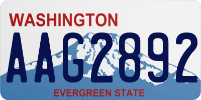 WA license plate AAG2892