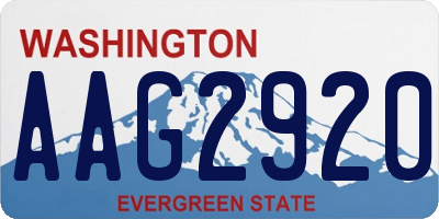 WA license plate AAG2920
