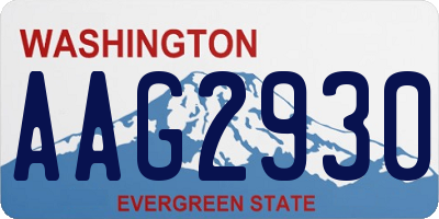 WA license plate AAG2930