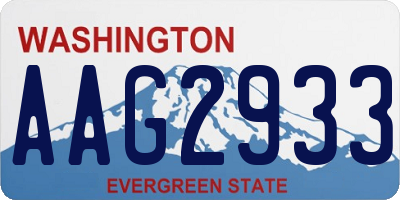 WA license plate AAG2933