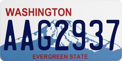 WA license plate AAG2937