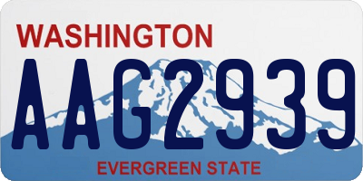 WA license plate AAG2939