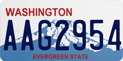 WA license plate AAG2954