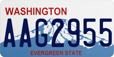 WA license plate AAG2955