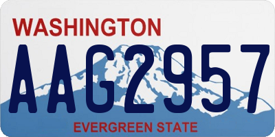 WA license plate AAG2957