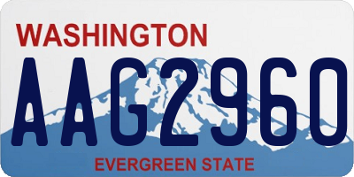 WA license plate AAG2960