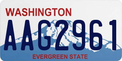 WA license plate AAG2961