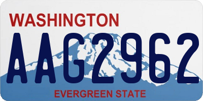 WA license plate AAG2962