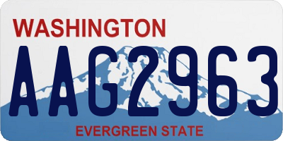 WA license plate AAG2963