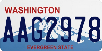 WA license plate AAG2978