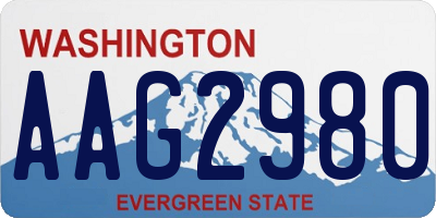 WA license plate AAG2980