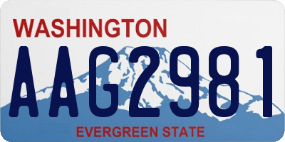 WA license plate AAG2981