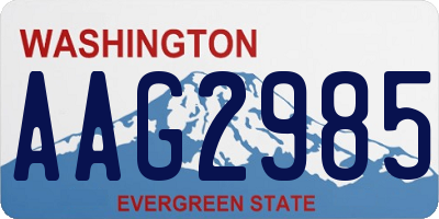WA license plate AAG2985