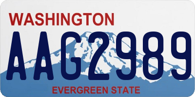WA license plate AAG2989