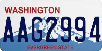 WA license plate AAG2994