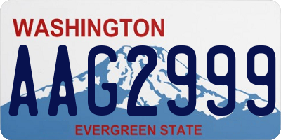 WA license plate AAG2999