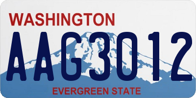WA license plate AAG3012