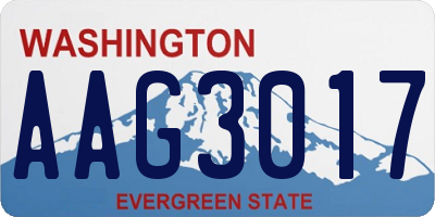 WA license plate AAG3017