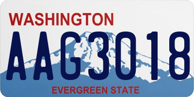 WA license plate AAG3018