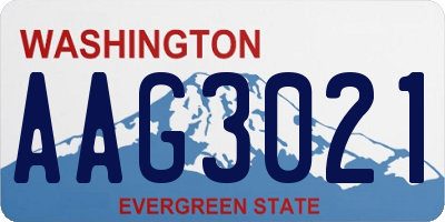 WA license plate AAG3021