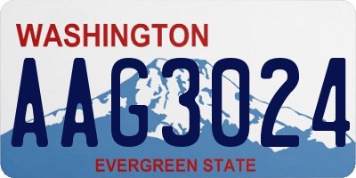 WA license plate AAG3024