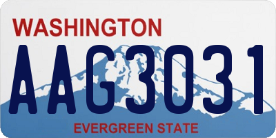 WA license plate AAG3031