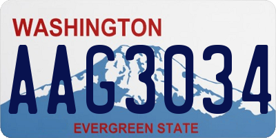 WA license plate AAG3034