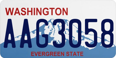 WA license plate AAG3058