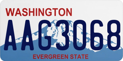 WA license plate AAG3068